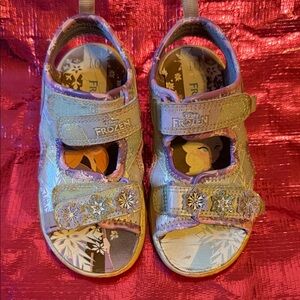 Disney Frozen Glittery Sandals - Green and Purple